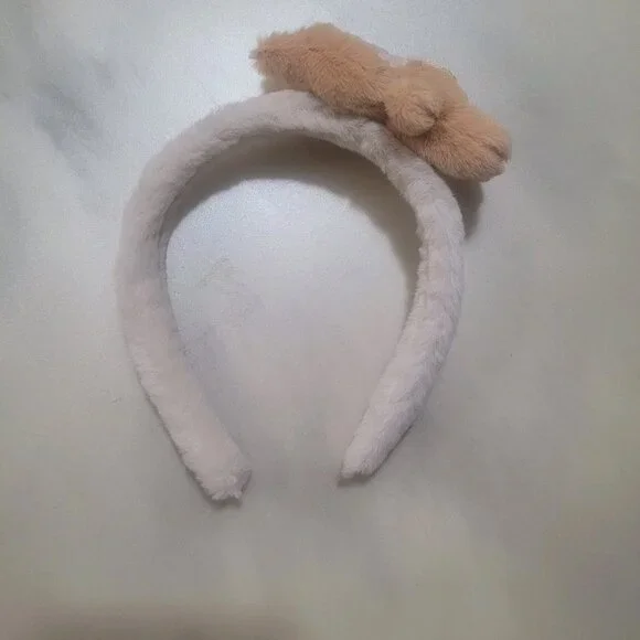 labubu Fluffy headband for kids, handmade, hair accessories Brown - Picture 2 of 2